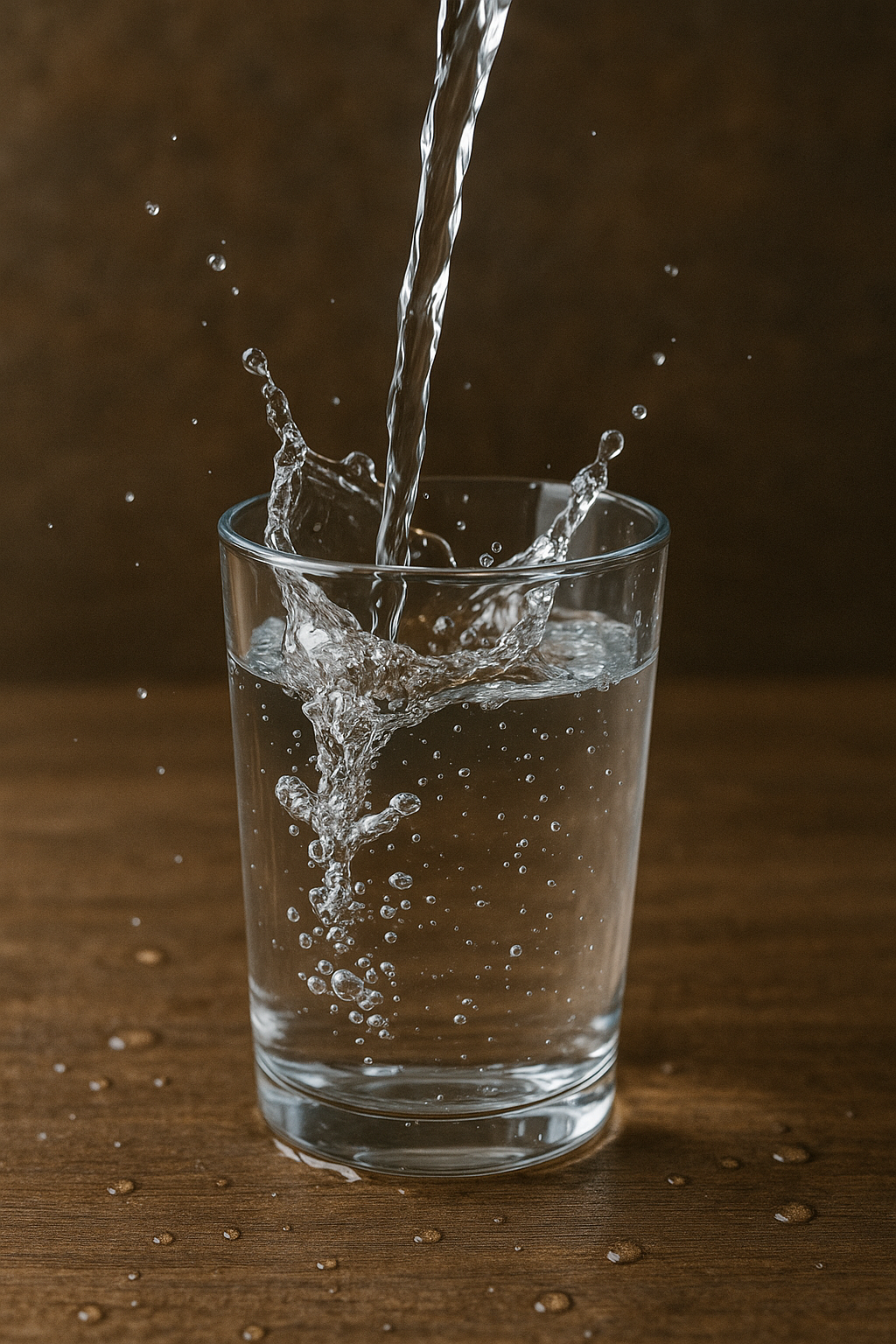 Lauwarmes Wasser in einem Glas