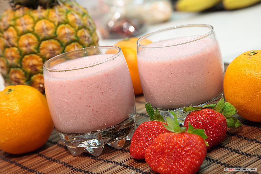 Erdbeershake mit Vanilleeis