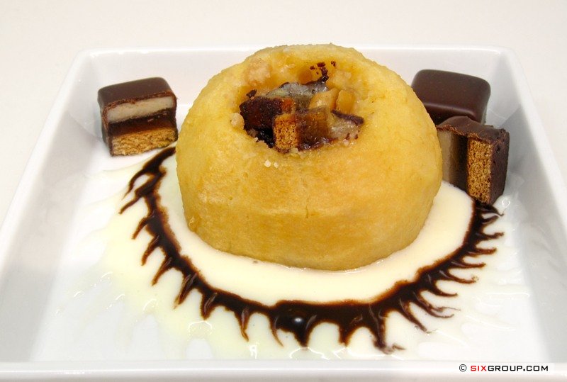 Bratapfel mit Dominosteinen