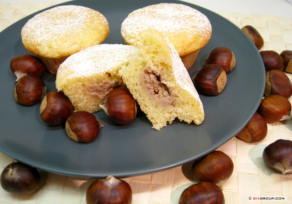 Muffin mit Kastanienfüllung