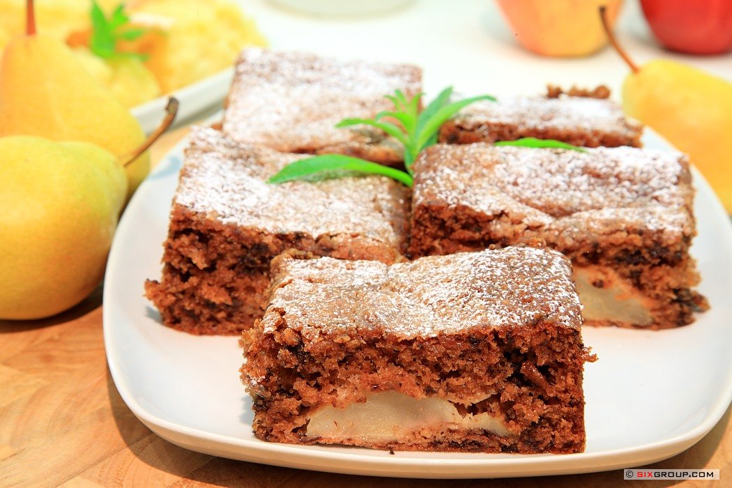 Versunkener Birnen- Schoko- Kuchen